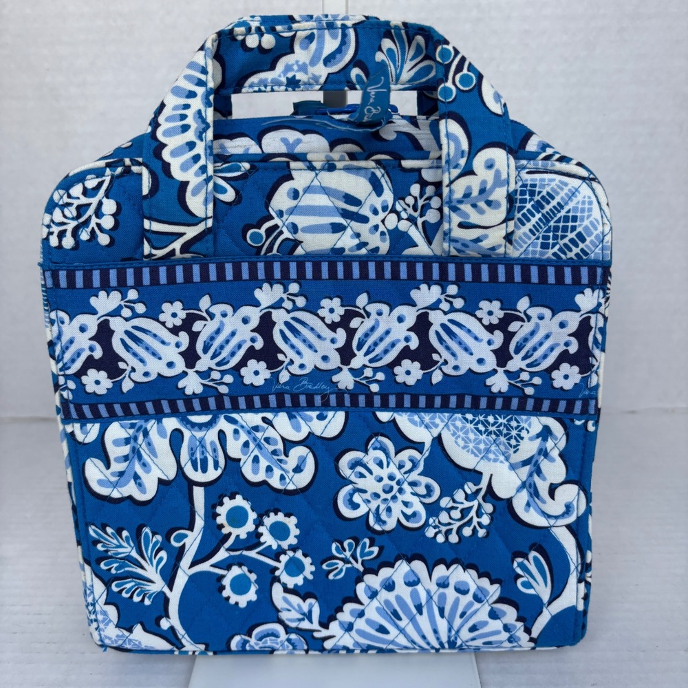 Vera Bradley Hanging Travel Tech Organizer Case Toiletry Makeup Bag Blue Lagoon
